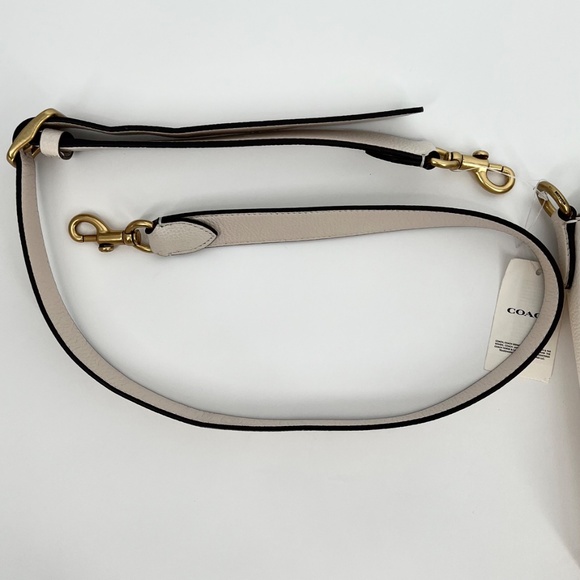 Coach Polished Pebble Leather Chaise Crossbody Bag Off White Dust Bag - Picture 8 of 11